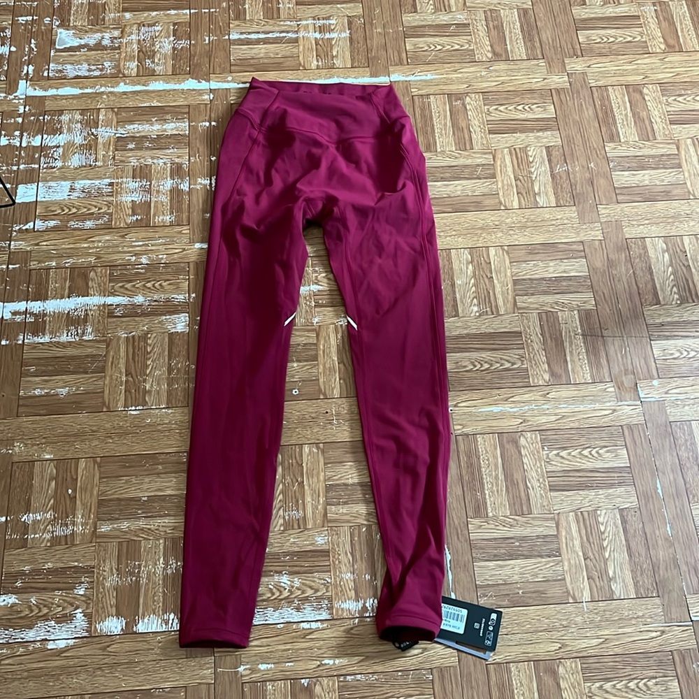 Bo and Tee soft active mid rise leggings in burgundy
